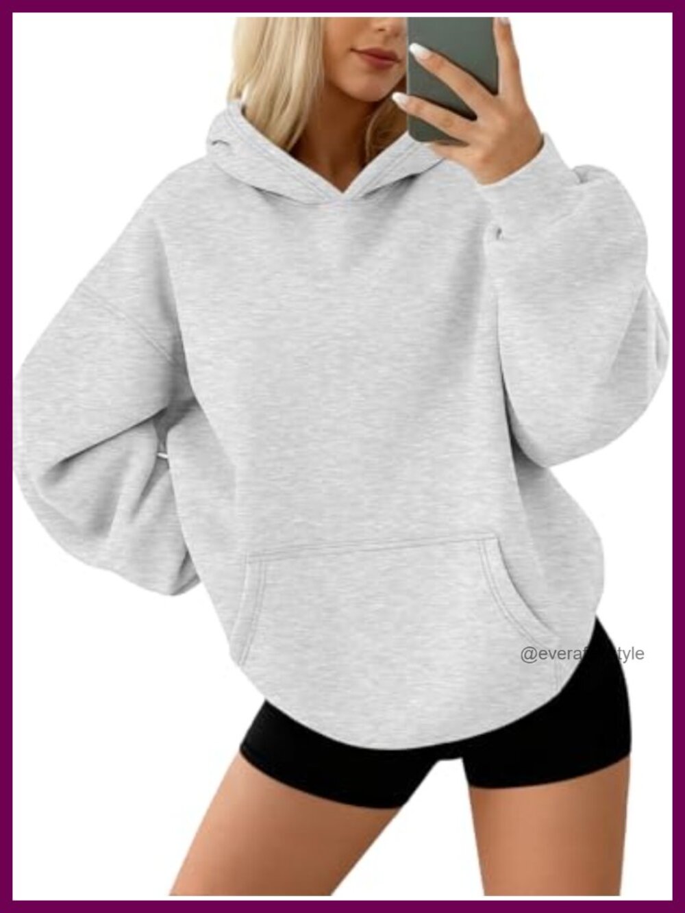 Oversized Fleece Hoodie Pullover Sweatshirt Casual Long Sleeve